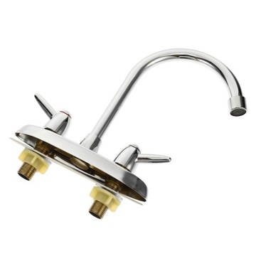 Podwójny kran obrotowy do zlewu kuchennego DUAL