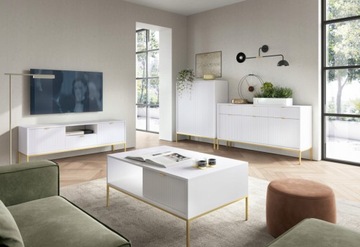 Nova белый туалетный столик с ящиками для гостиной, спальни, RIBBED