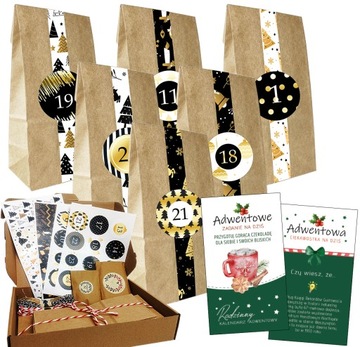 EKO KALENDARZ ADWENTOWY WISZĄCY STOJĄCY - 4 KOLORY