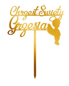 Topper TCZ-6- Chrzest Święty Złote Lustro
