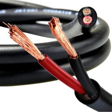 KABEL GŁOŚNIKOWY 2x4mm2 CU OFC MIEDŹ BEZTLENOWA INSTALACYJNY CZARNY GRUBY