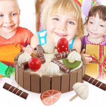 ДЕРЕВЯННЫЙ НАБОР ДЛЯ РАЗРЕЗКИ ТОРТА ДЛЯ ДЕТЕЙ МАГНИТ ТОРТ МАТАДИ НА ДЕНЬ РОЖДЕНИЯ