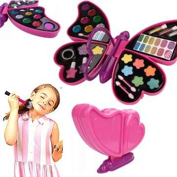 ZESTAW DO MAKIJAŻU PAZNOKCI MALOWIDŁA DLA DZIECI MAKE-UP DLA DZIEWCZYNKI