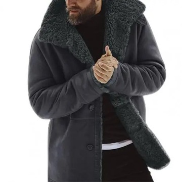 Men Coat Windproof Men Outwear Lapel Mid-Length Th