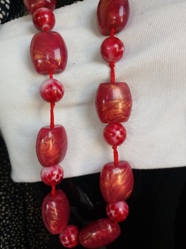 Розовые длинные жемчужные бусины в стиле бохо, блестящие малиново-красные пластиковые 99