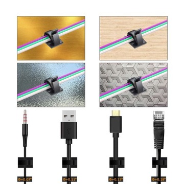 50 самоклеящихся держателей CLIPS ORGANIZER для кабелей Кабели 3M Alogy [50 шт.]