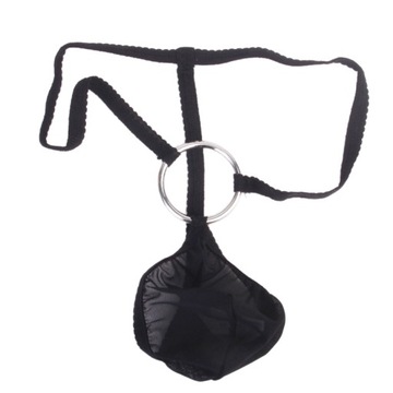 Seksowne męskie stringi z siatką w etui stringi pozowanie