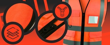 Светоотражающий жилет безопасности оранжевый ROAD UNIVERSAL XL