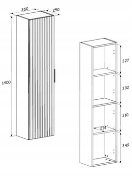 WOTAN Zestaw Mebli do Łazienki Słupek Szafka 120