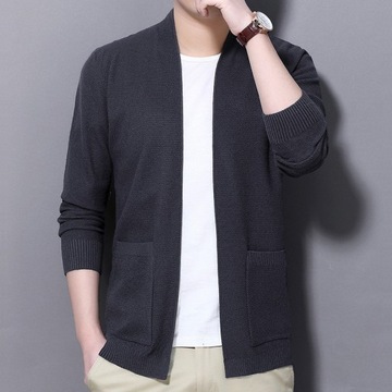 Men Cardigan Fashion Dress Up Knitwear Sweater Men