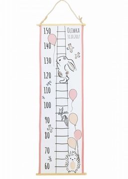 МЕРА ВЫСОТЫ «РОЗОВЫЙ ДЕНЬ РОЖДЕНИЯ» на стене
