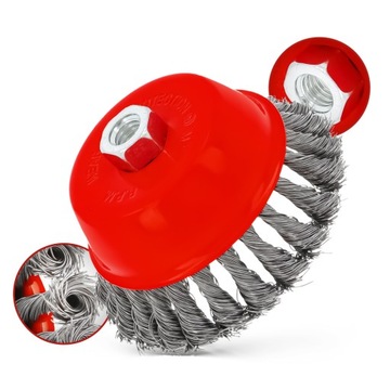 ПРОВОЛОЧНАЯ ЩЕТКА 125 мм M14, СКРУЧЕННАЯ СТАЛЬНАЯ ПРОВОЛОКА