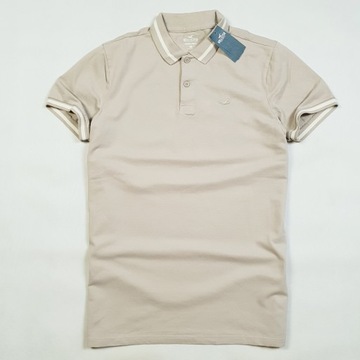 HOLLISTER beżowy t-shirt polo L long