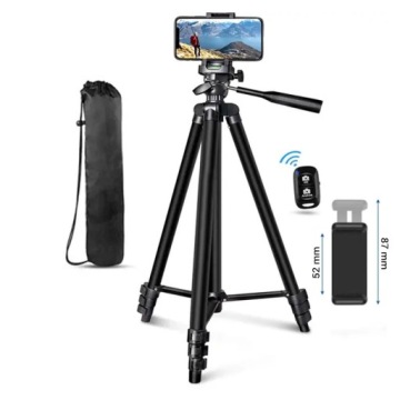 Solidny Statyw 4w1 Tripod Pilot Bluetooth Uchywt na Telefon Aparat Pilot