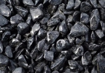 Крупная черная итальянская галька NERO EBANO 4-6см 25кг