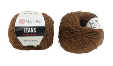 YARNART JEANS 70 коричневая пряжа
