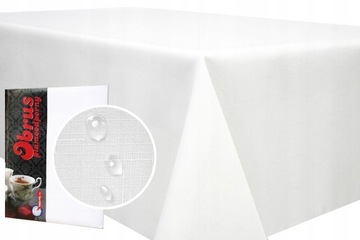 OBRUS PLAMOODPORNY BIAŁY 100x200 DESZCZYK NA STÓŁ + 2 SERWETKI GRATIS