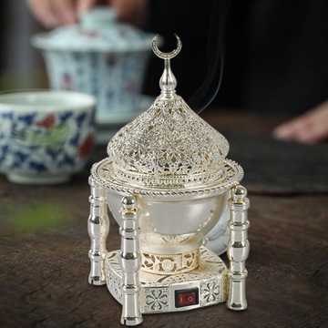 Электрический арабский диффузор для благовоний, аксессуары, металлическое серебро