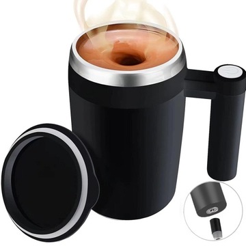 КРУЖКА АВТОМАТИЧЕСКАЯ МАГНИТНАЯ ЭЛЕКТРИЧЕСКАЯ ЧЕРНАЯ 400МЛ 5В