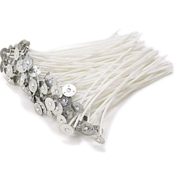 KNOT DO ŚWIEC PARAFINY Z BLASZKĄ KNOTY 20cm-100szt