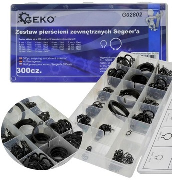 КОЛЬЦА ОДИНОЧНЫЕ G02802 ЦЕЛЫЙ КОМПЛЕКТ НАРУЖНЫЕ 3мм-32мм 300 шт.