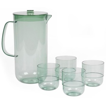 ZESTAW DZBANEK + 4 SZKLANKI PLASTIKOWE WIELORAZOWE