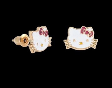 Детские серьги Hello Kitty Cat с золотыми шпильками