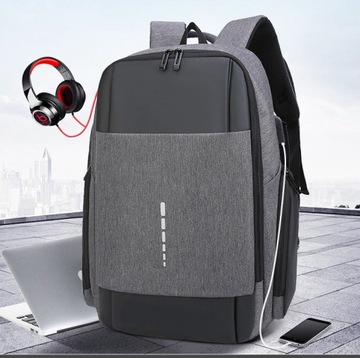 МУЖСКИЙ РЮКЗАК ДЛЯ НОУТБУКА ДЛЯ РАБОТЫ, USB, МНОГОФУНКЦИОНАЛЬНЫЙ