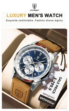 POEDAGAR роскошные мужские часы, высококачественный водонепроницаемый хронограф