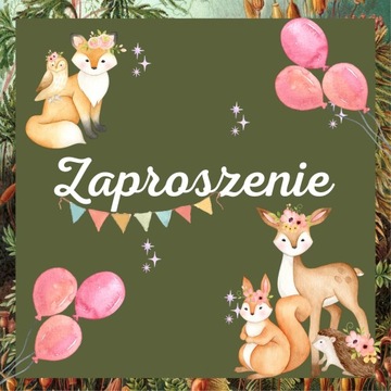 ZAPROSZENIE NA URODZINY Leśne Zwierzątka 10szt