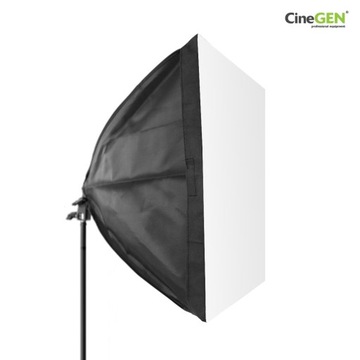 Lampa LED z pilotem softbox 50x70 żarówka 150W statyw