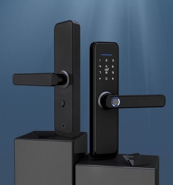 ЭЛЕКТРОННЫЙ ДВЕРНОЙ ЗАМОК, РУЧКА, КОД+RFID+ОТПЕЧАТКИ ПАЛЬЦЕВ TUYA SMART WIFI