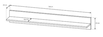 Белый глянцевый дуб Грандсон Настенный блок для гостиной