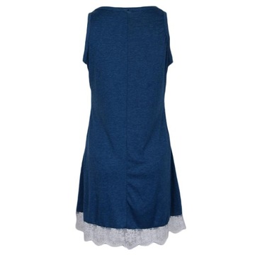 Mini sukienka bez rękawów Tunika Krótka sukienka Niebieski L