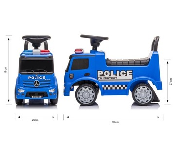 ЕЗДА АВТОМОБИЛЯ ТОЛКАЧ ИНТЕРАКТИВНЫЙ ЗВУК MERCEDES ANTOS-POLICE TRUCK