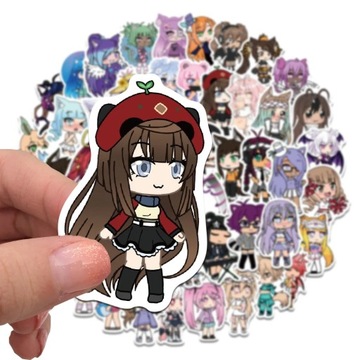 50 sztuk opakowanie Gacha Life Anime naklejki na gry Laptop rower gitara deskorolka