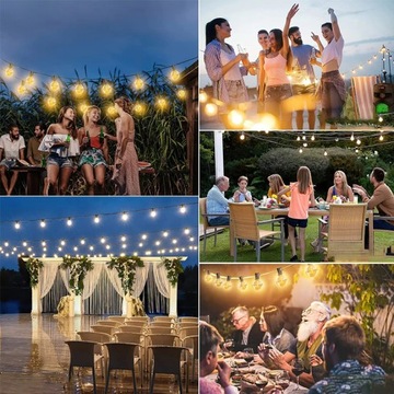 ГИРЛАНДЫ БОЛЬШИЕ УЛИЧНЫЕ САДОВЫЕ ЛАМПЫ 50 ПАТИО БАЛКОН ТЕРРАСА 30М