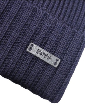 Zimowa czapka beanie Hugo Boss granatowa 50495306