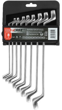 VERKE KLUCZE OCZKOWE ODGIĘTE 8 EL. 6-22mm WIESZAK