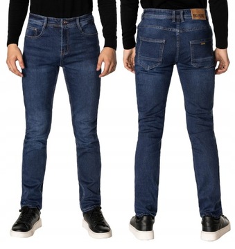 Spodnie Jeansowe Męskie Granatowe Texasy Dżinsy BIG MORE JEANS N57 W33 L32