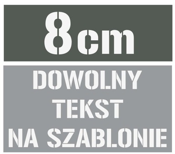 Szablon malarski dowolny tekst 8 cm wys. /wielorazowy/