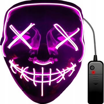 5 szt. MASKA LED ŚWIECĄCA LEDOWA HALLOWEEN