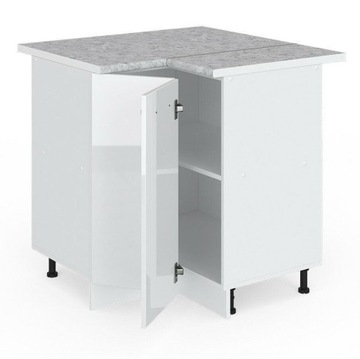 NAROŻNA SZAFKA DOLNA Z BLATEM 75.6CM BIAŁA VICCO