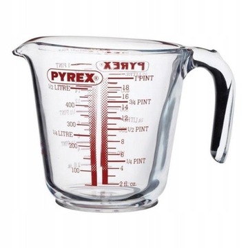 SZKLANY DZBANEK Z MIARKĄ PYREX ZE SZKŁA UCHWYT 0,5