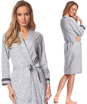 BAWEŁNIANY SZALOWY SZLAFROK DAMSKI PODOMKA L