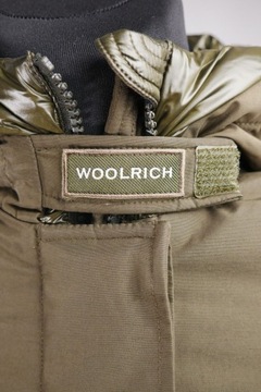 WOOLRICH Women's Green Hooded Padded Cotton Blend Down Parka Jacket XS RRP€