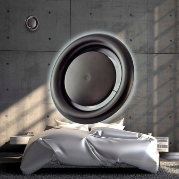 Черный Anemostat fi 150 Металлический полуматовый выхлоп