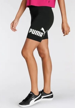 PUMA CZARNE KRÓTKIE LEGGINSY spodenki sportowe KOLARKI XS