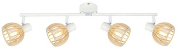 LAMPA SUFITOWA LISTWA 4X25W E14 Metal+DREWNO