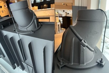 Камин с черной стальной рамой с топкой ЭКО 11кВт со сборкой в ​​Кракове Катовице